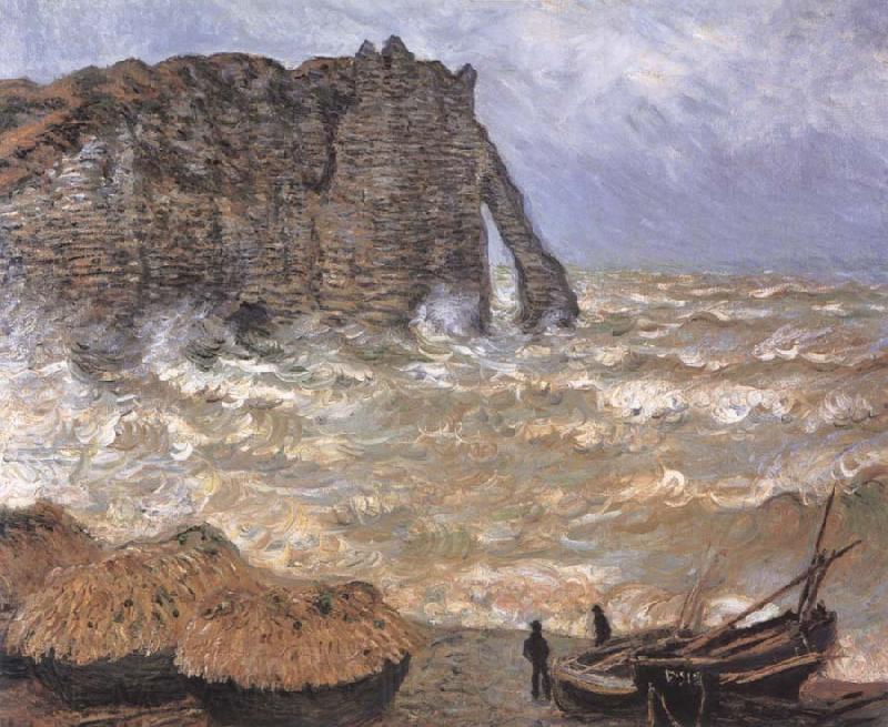 Claude Monet Etretat,Rough Sea France oil painting art